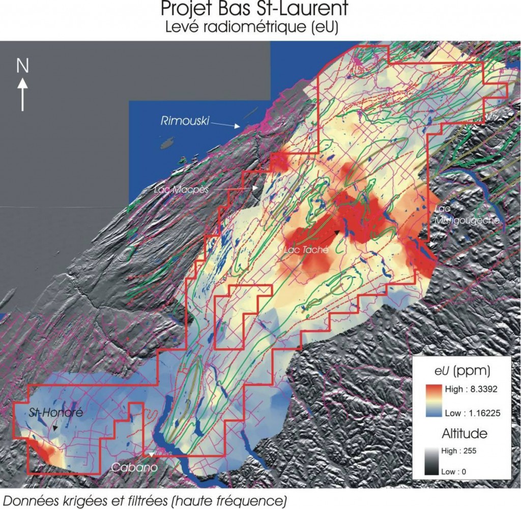 Carte krigée et filtrée de la radiométrie par INRS-ETE